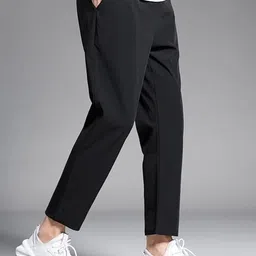 rmgarmentmk Men Self Design Black Track Pants image 3