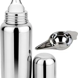 pgd Stainless Steel Baby Feeding Bottle 250ml Feeder Spoon Cup Paladai for Babies - 250 ml-picture-18