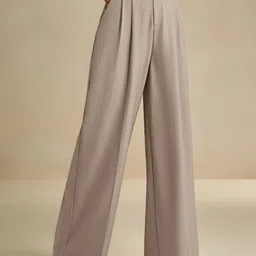kotty Women Relaxed Pink Viscose Rayon Trousers-picture-14