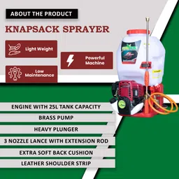 rico italy MECHINICAL KNAPSACK GX35 HIGH PRESSURE POWER SPRAYER GX35 4 STROKE PETROL ENGINE 25 LTR TANK CAPACITY For Agriculture pesticides spray, insecticides spray, garden spray, Home/commercial sanitization spray, industrial spray 25 L Tank Sprayer (Pack of 1) 25 L Backpack Sprayer image 2
