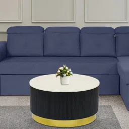 casacraft from pepperfry Regalia Solid Wood Centre Table with Marble Top image 1