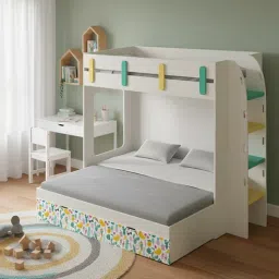 boingg! - a happy start SimpleSteps Bunk Bed With Ladder and Drawer Storage In White Colour-picture-12