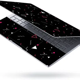 Anweshas Full Body Laptop Skin Sticker - Triangle Spiral on Black Self Adhesive Vinyl Laptop Decal 15.6 image 2