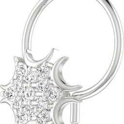 avsar Monali 18kt Diamond White Gold Nose Wire image 2