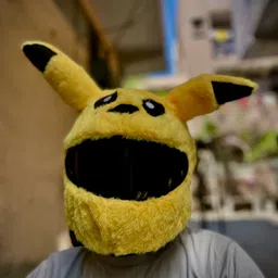 fluffnest Piikachuu Design Bunny Helmet Cover for Full Helmet (Yellow)- 8 cm-picture-28