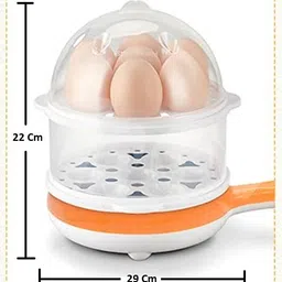 starkendy Double-Layer Non-Stick Pan Egg Steaming Machine Mini Electric Skillet Frying Pot and Frying Pan with Firmness Marked Measuring Cup (Multicolor) 01230 Egg Cooker image 2