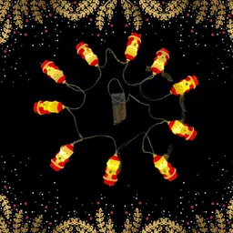 mansaa 10 LEDs 2 m Yellow Steady Santa Claus Rice Lights image 5