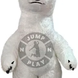 JUMP N PLAY White Bear Fur Mascot Costume With (6.5 Feet) Elders Halloween Costume-image-8