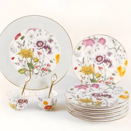 kensho Pack of 11 Bone China Premium English collection Crockery for Snack Set & Gift Dinner Set image 2