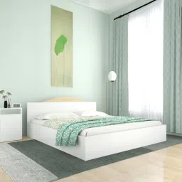Arisa King Size Bed In Walnut & White Finish With Box Storage-image-20