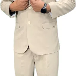 gargian master cut Men Single Breasted Solid Suit image 1