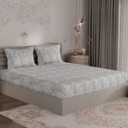 Multicolor Abstract 300 TC 100% Cotton King Sized Bedsheet With 2 Pillow Covers Amorous Collection By Rosarahome-picture-25