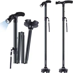 walking stick with light walking stick with torch foldable stick Walking Stick-image-53