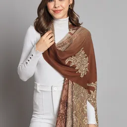 MODARTA Embroidered Pure Wool Shawl image 3