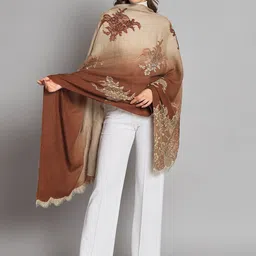 MODARTA Embroidered Pure Wool Shawl image 4