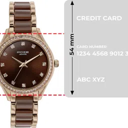 sonata Poze Rose Gold and Brown Strap with Coffee Dial Analog Watch - For Women SP80054KD02W|SP80054KD02W|SP80054KD02W image 4