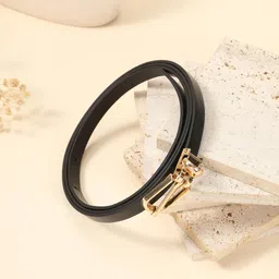 salty Women Casual, Formal, Party Black Artificial Leather Belt image 2