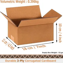 aakriti Corrugated Craft Paper E Commerce Packaging Boxes, Small Product Packaging, Space Storage Box, 18 x11 x10 cm Packaging Box image 2