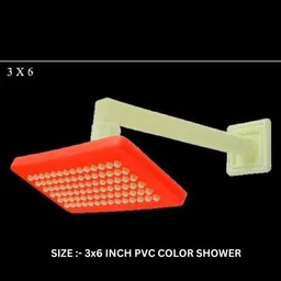 cosware 3"x6" Inch Red PVC Feny Shower with 9" PVC Shower Arm (Set of 1) Fixed Mount-picture-22