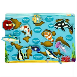todfod Wooden Jigsaw Puzzles Fish Characters For Kids image 2