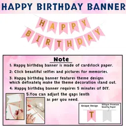 best wishes 53Pcs Pink Birthday Decoration Kit | Birthday Decoration Items for Girl image 5