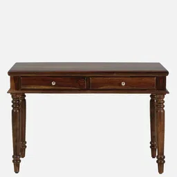 mudramark from pepperfry Falan Sheesham Wood Writing Table In Scratch Resistant Provincial Teak Finish image 5
