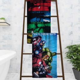 athom living Marvel Avengers Team Kids Multicolor 350 GSM Cotton Towels (Set Of 2)-picture-44