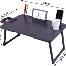 roarify Premium Wooden Portable Study Table & Laptop Desk for Kids & Adults (Black) Engineered Wood Study Table image 4