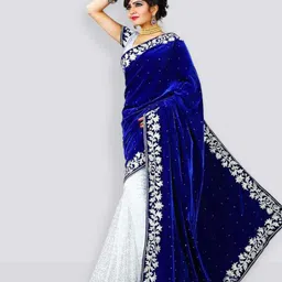 foogfeb Embellished Bollywood Velvet Saree-picture-22