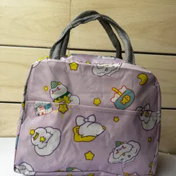 Lunch Tiffin Bag Box Insulated Thermal for School College Office (Violet Doll) Waterproof Lunch Bag-image-41