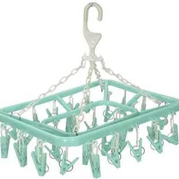collectrio Plastic Ceiling Cloth Dryer Stand Plastic Ceiling Cloth Dryer Stand 24 Clothes Clip Laundry Clothesline Hanging-picture-20