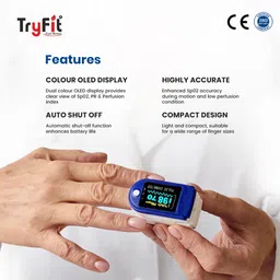 TryFit TF08PO-Fingertip Pulse Oximeter with OLED Display SpO2, PR Monitoring Pulse Oximeter image 4