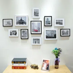 art street Multicolor Solid Wood Set Of 11 Collage Photo Frames image 1