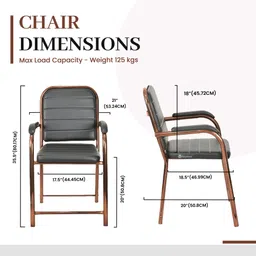 apple furniture Home Office Visitor Study Desk Chair Made of Heavy Copper Coated Frame Leatherette Office Arm Chair image 3