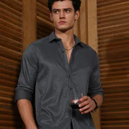 campus sutra Men Regular Fit Solid Spread Collar Casual Shirt-picture-17