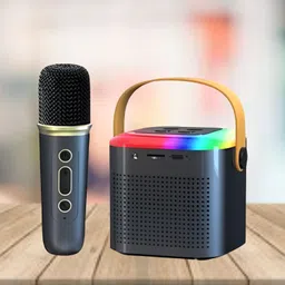 GUGGU Bluetooth Speaker Support FM/AUX/USB With Karaoke Mic and High Quality SoundE306 10 W Bluetooth Gaming Speaker-image-5