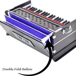 musical empires 3 1/4 Octave, Double Bellow, 39 Keys,7 Stopper Double Fold Bellow 3.25 Octave Hand Pumped Harmonium image 4