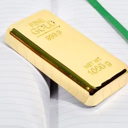 harisharnam Metal Gold Bar Paperweight for Office Table, Stylish Gifting Items, Gifts Decorative Showpiece - 9 cm image 2