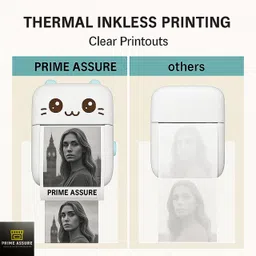 Wolcentra Mini Printer with 10 Rolls and Stickers, Mini Portable Inkless Pocket Printer Mini printer image 3