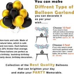 party midlinkerz Golden Black Theme Anniversary Decoration Items For Kids & Adults image 3