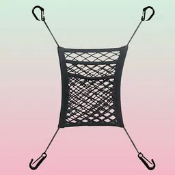 agynex 3-Layer Car Mesh Organizer, Seat Back Net Bag, Automotive Seat Back Organizers, Car Multi Pocket image 1