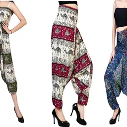 fusfus Printed Rayon, Cotton Women Harem Pants-picture-14