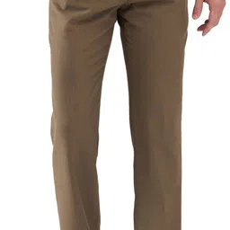 park avenue Men Regular Fit Brown Polyester Trousers-picture-17