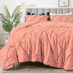 the white moss Marquis Pleat Pinch luxurious AC King Comforter with 2 Pillow Cover image 1