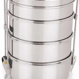udine Stainless Steel Lunch Box/Tiffin with Locking Clip 4 Containers Lunch Box image 2