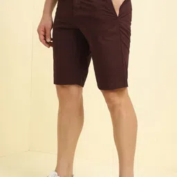 allen solly Solid Men Maroon Regular Shorts image 4