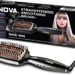 NOVA NHS 904 Heated Straightening Smoothing Brush Hair Straightener-image-13
