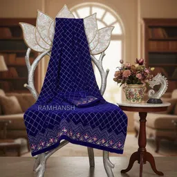 drixa Unstitched Velvet Blouse Material Embellished image 4