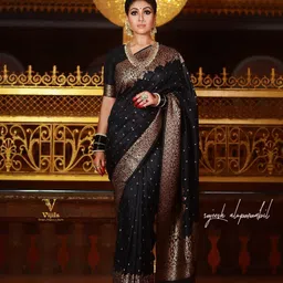 k saliya enterprise Woven, Self Design, Embellished Bollywood Jacquard, Pure Silk Saree-picture-26