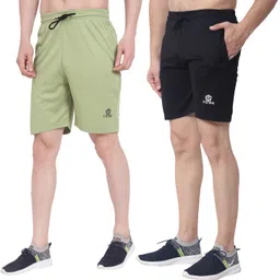 enstore Pack of 2 Solid Men Multicolor Baggy Shorts, Boxer Shorts, Bermuda Shorts, Sports Shorts, Gym Shorts, Basic Shorts-picture-12